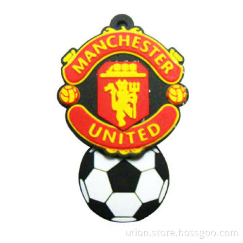 Soccer emblem-shaped USB Flash Drive with 1 to 32GB Memory Capacity, Free Sample and Package